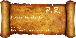Pohli Renáta névjegykártya